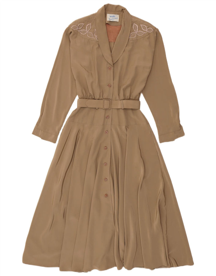 WALLIS Robe longue à manches longues pour femme US 8 Beige moyen