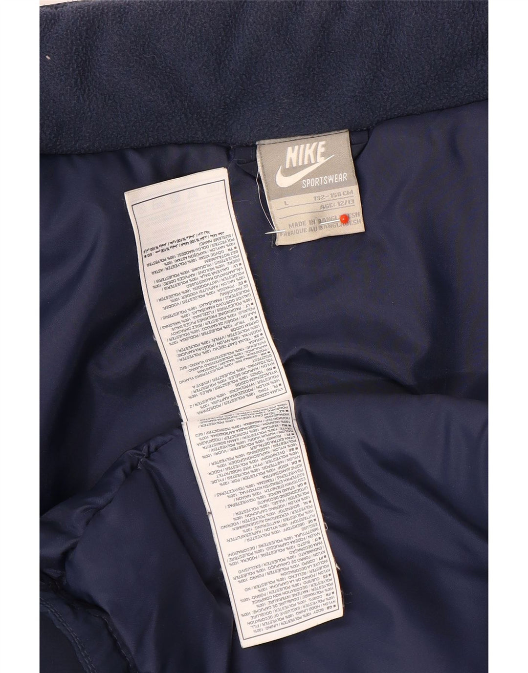 Veste matelassée graphique Nike garçons 12-13 ans grand bleu marine polyester