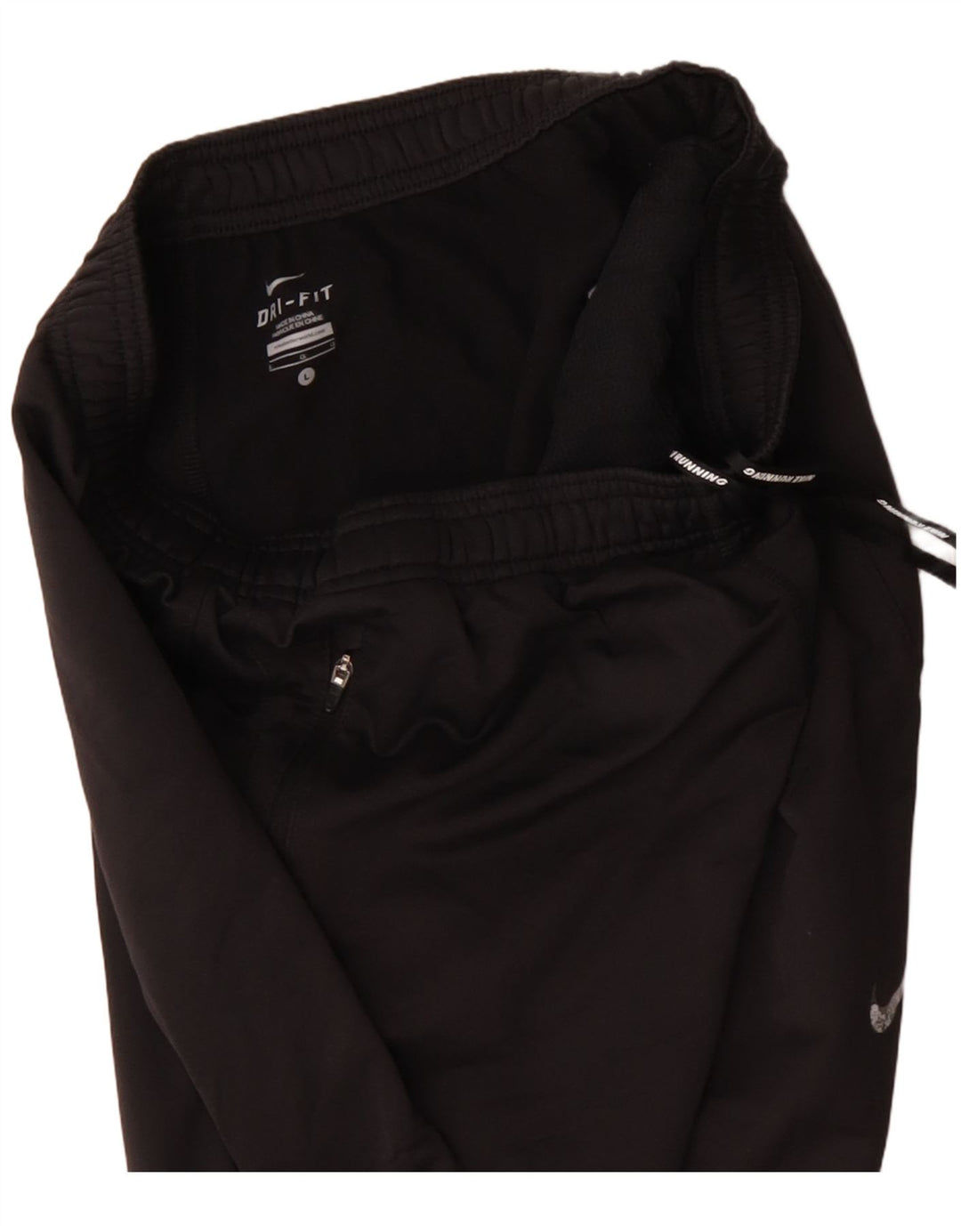 NIKE Pantalon de survêtement Dri Fit pour femme UK 14 Large Noir Polyester