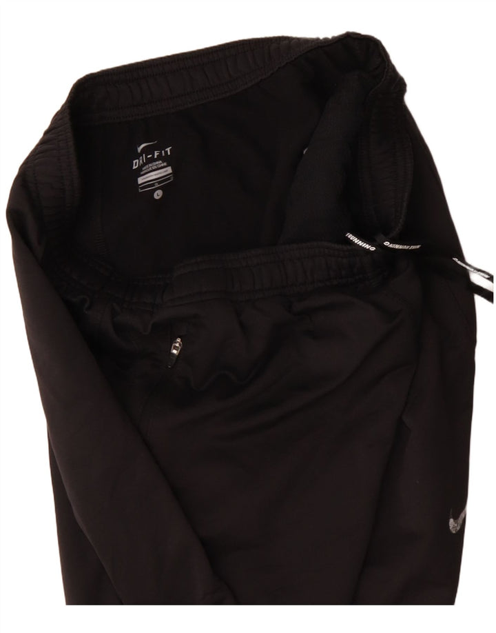 NIKE Pantalon de survêtement Dri Fit pour femme UK 14 Large Noir Polyester