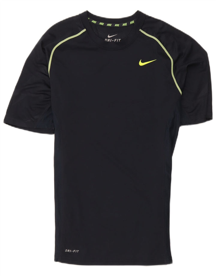 Nike Hommes Dri Fit T-Shirt Haut Petit Bleu Marine Polyester