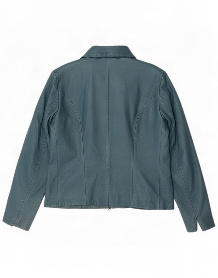 Veste en cuir femme vintage IT 54 3XL Bleu