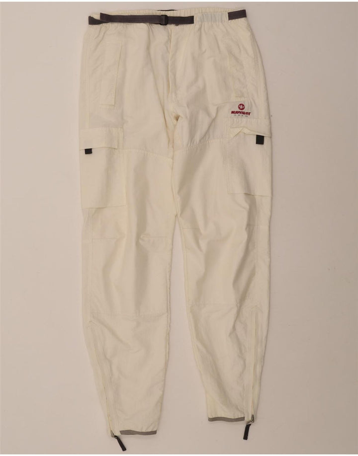 MURPHY & NYE Pantalon Cargo Slim Homme Large W34 L34 Blanc Polyamide