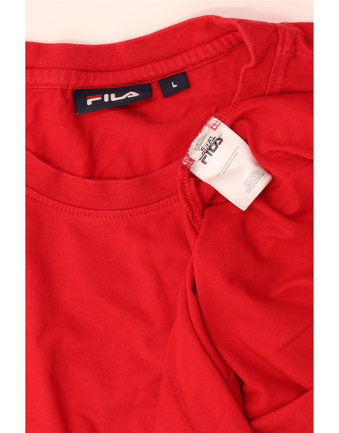 Fila Haut graphique à manches longues pour hommes, grand coton color block rouge