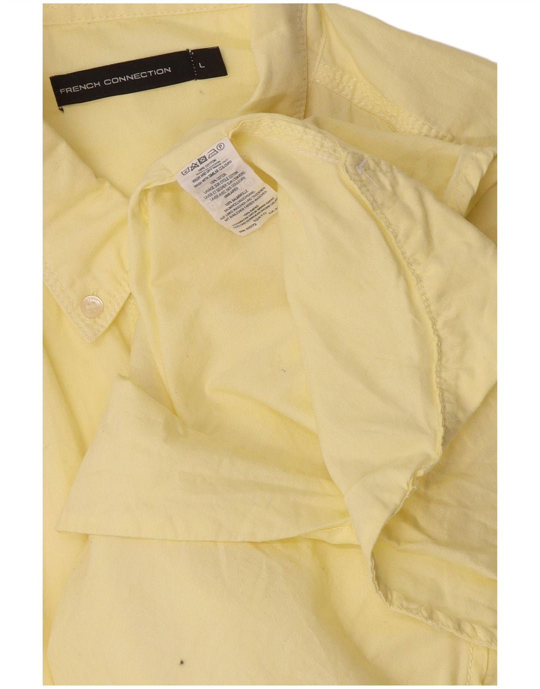 French Connection Chemise à Manches Courtes Homme Large Jaune Coton