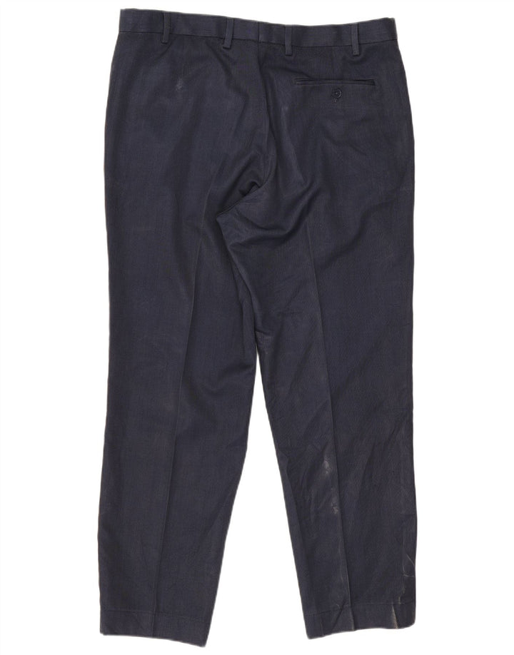 Marks & Spencer Pantalon de costume droit coupe droite pour homme W38 L28 Bleu marine