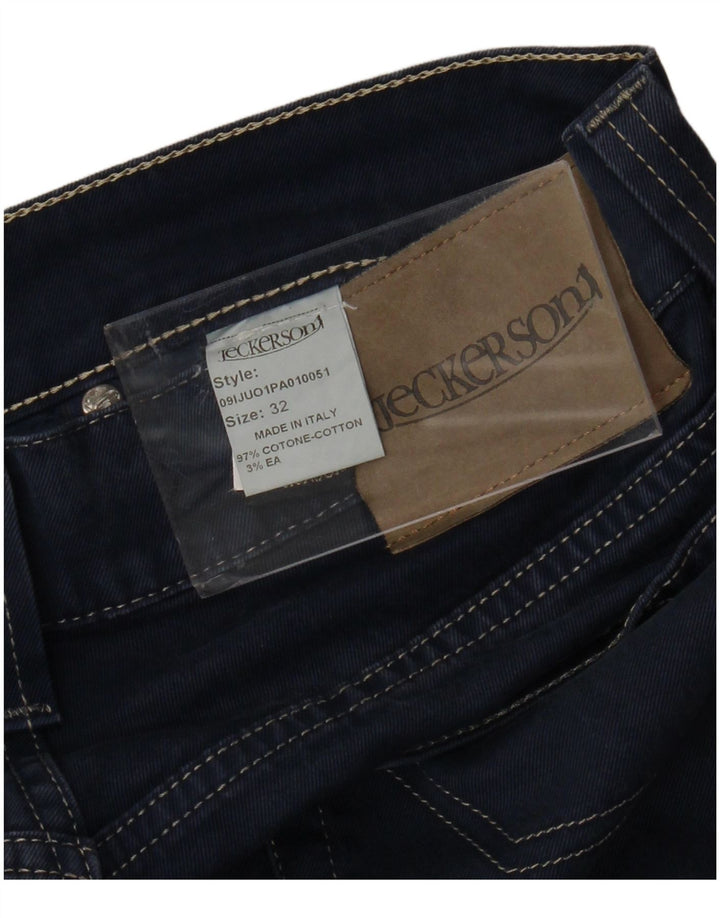 JECKERSON Pantalon Casual Slim Homme W32 L26 Bleu Marine Coton