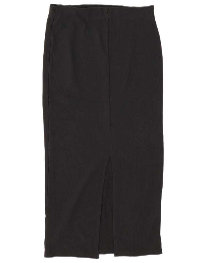 Zara Femme Jupe Midi Taille Haute Large W30 Noir Polyester