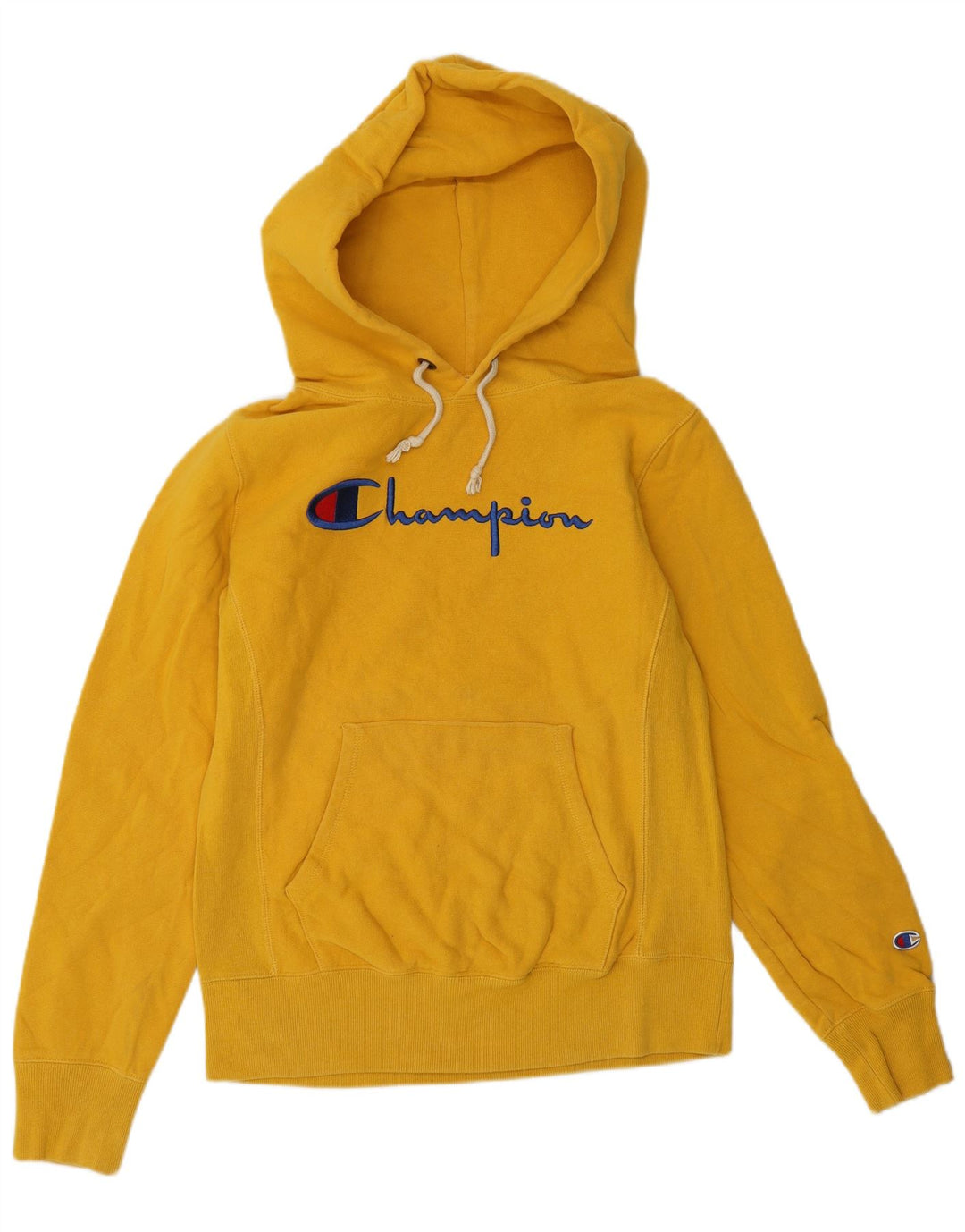 CHAMPION Pull à capuche graphique Reverse Weave pour femme UK 14 Jaune moyen