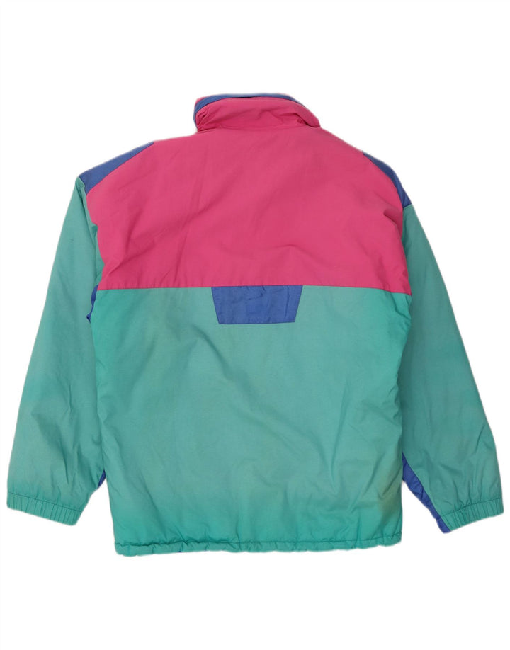veste de ski à capuche surdimensionnée vintage pour homme IT 46 Petit colorblock vert