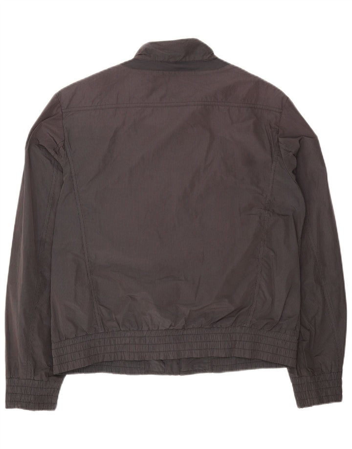 Geox Respira Bomber Jacket Homme UK 40 Large Gris Rayure Polyester
