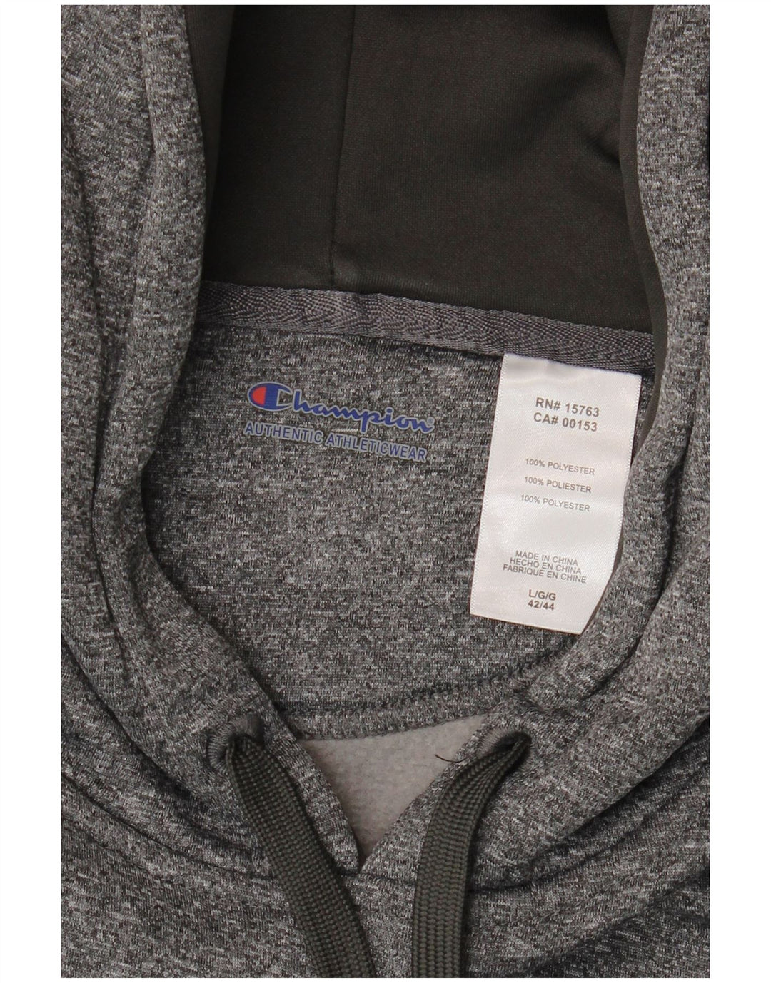 CHAMPION Pull à capuche pour homme en polyester moucheté gris grand