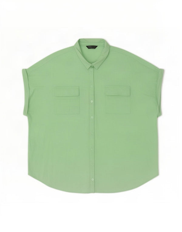 Marks & Spencer Chemisier surdimensionné à manches courtes pour femme UK 20 2XL Vert