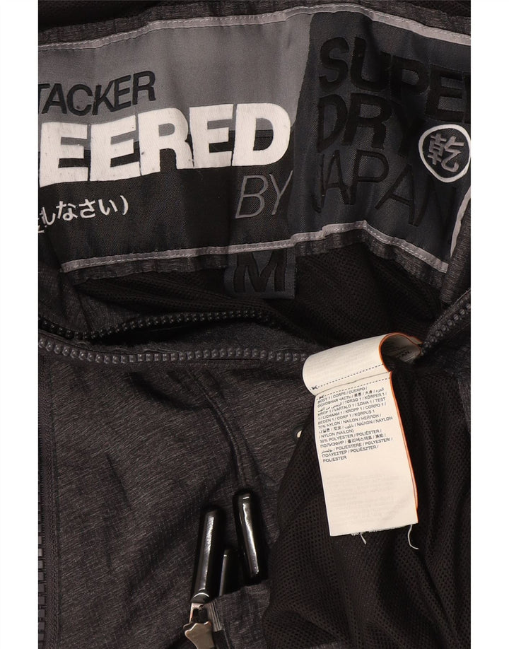 Superdry Veste de Pluie Femme UK 14 Nylon Gris Moyen
