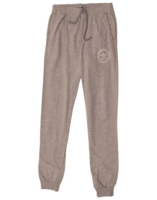 Adidas Pantalon de survêtement graphique pour femme Joggers UK 8 Petit Gris Moucheté