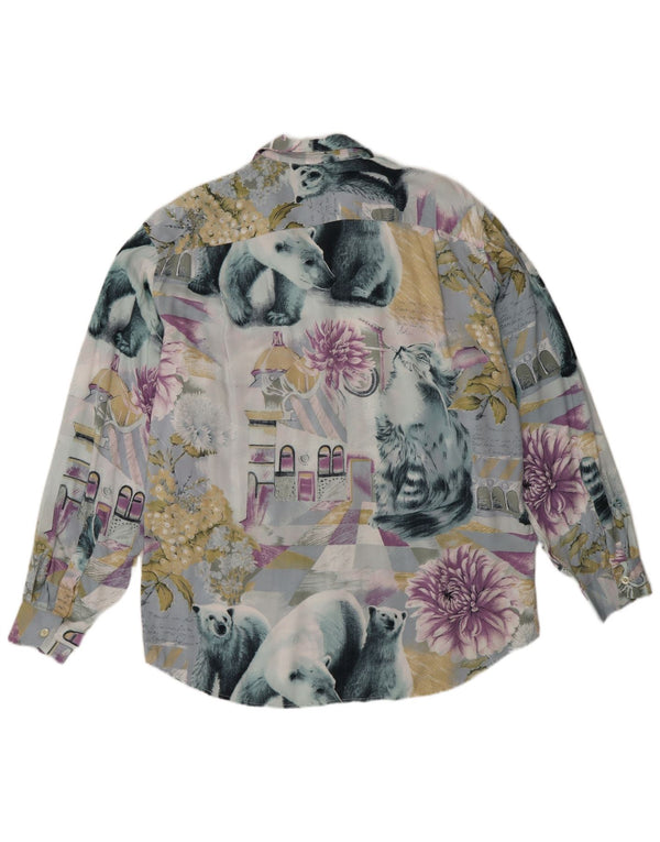Vintage Mens Shirt Medium Multicoloured Patchwork