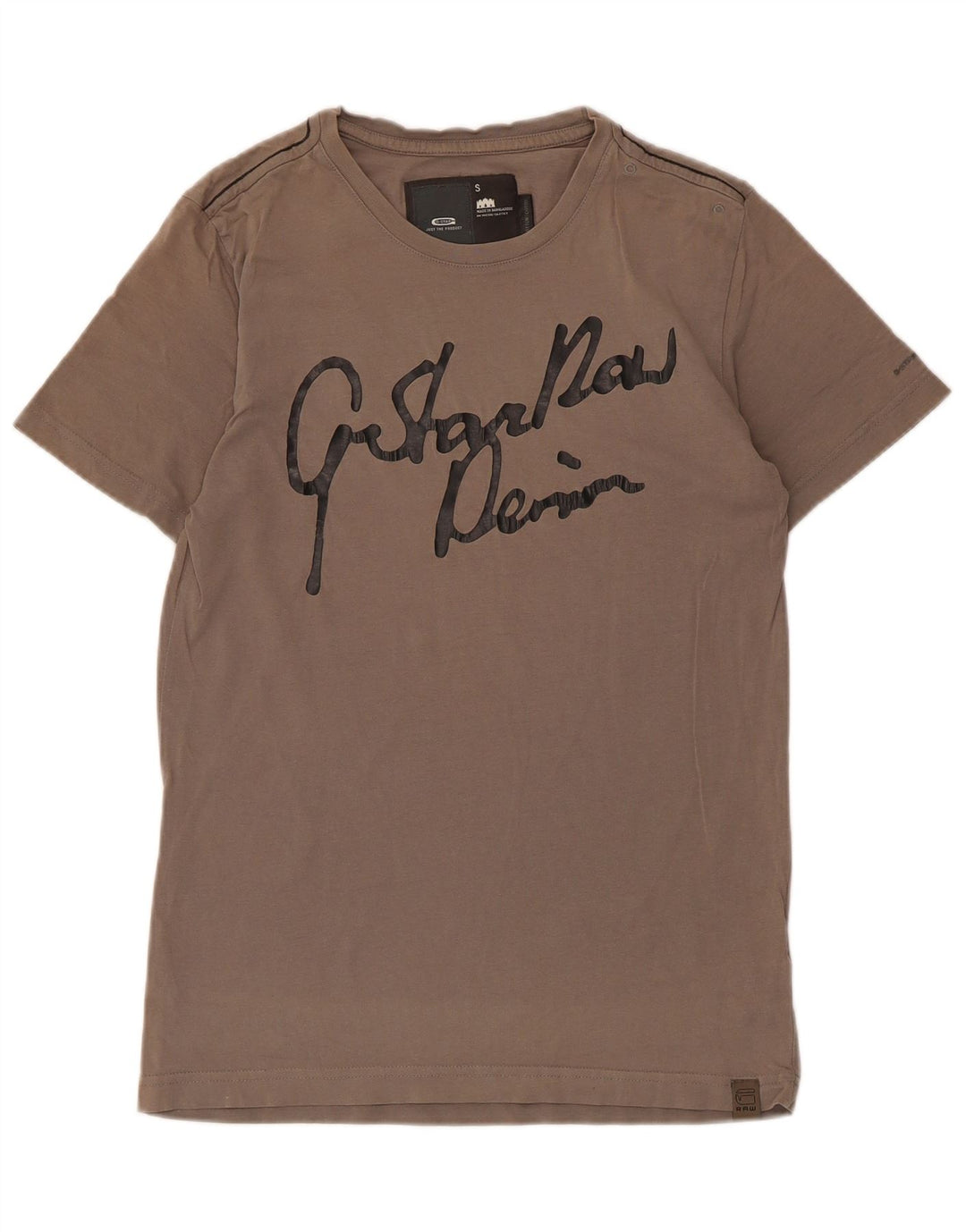 G-Star Homme Graphic T-Shirt Top Petit Marron Coton