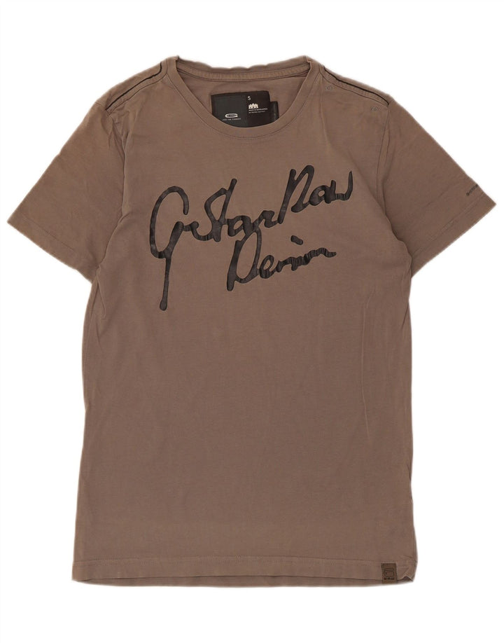 G-Star Homme Graphic T-Shirt Top Petit Marron Coton