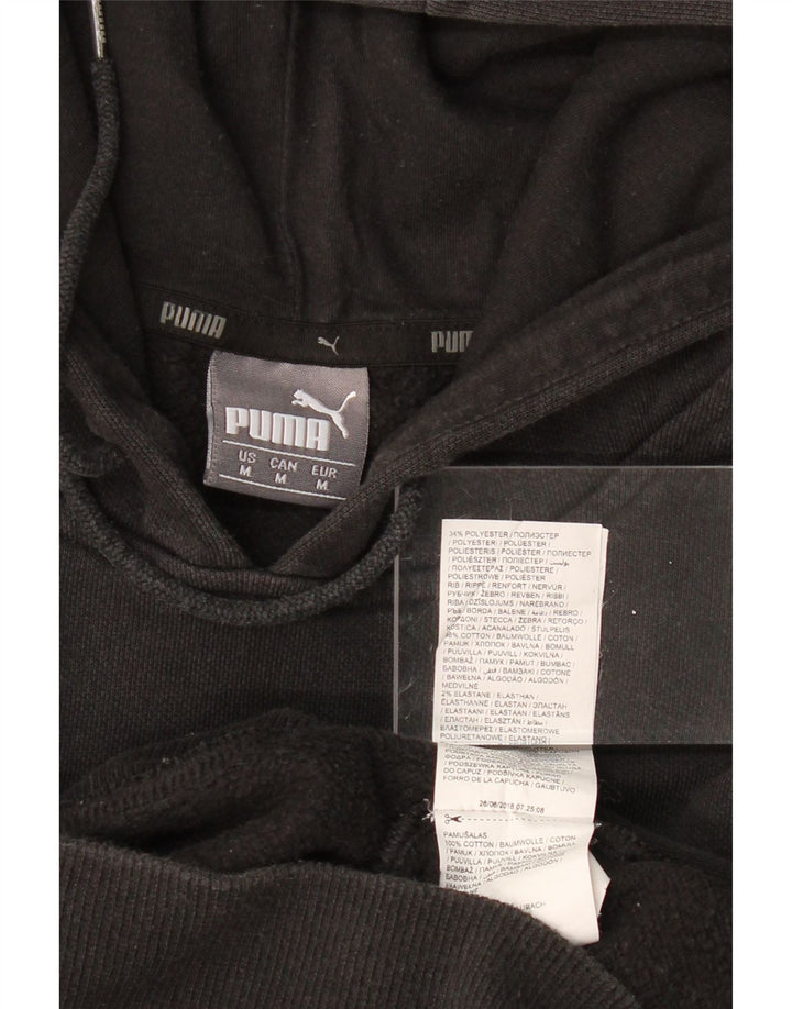 PUMA Pull à capuche graphique pour femme UK 14 Coton noir moyen