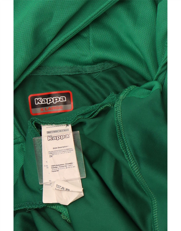 Kappa Pull à capuche zippé graphique pour homme XL Vert Colorblock Polyester