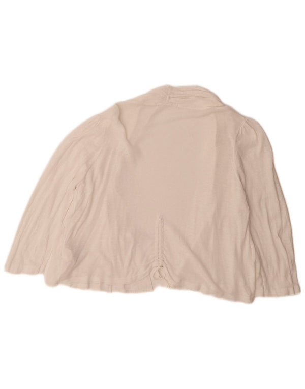 Marks & Spencer Pull cardigan ouvert à manches 3/4 pour femme UK 16 Large Blanc