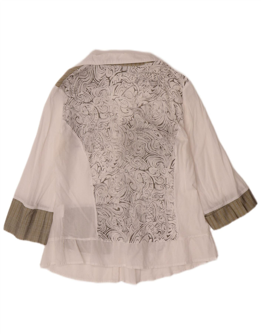 Borgofiori Chemisier à manches 3/4 pour femme IT 48 XL Blanc Patchwork