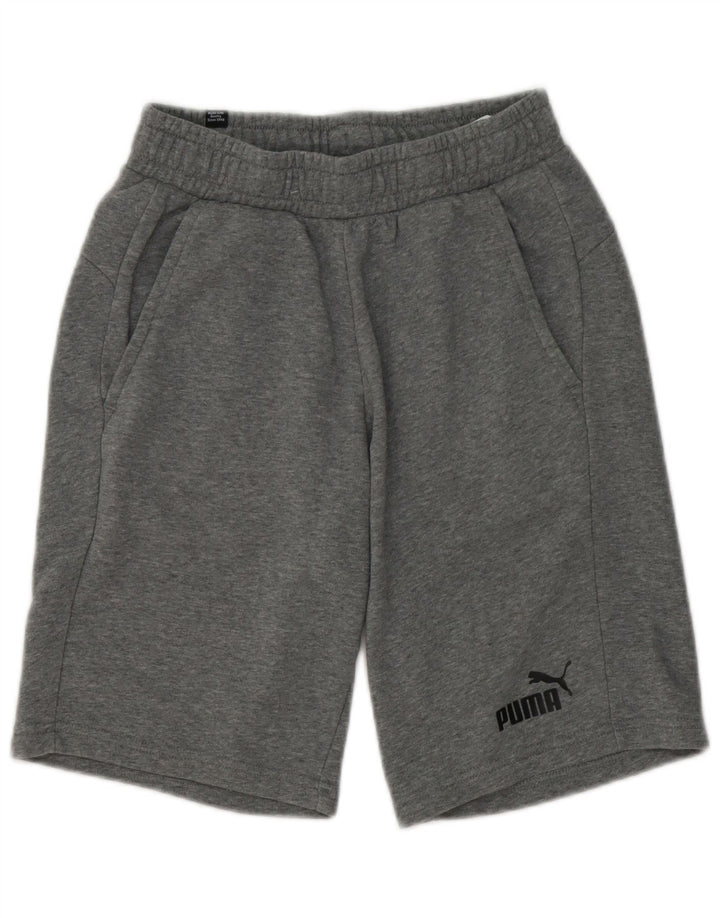 PUMA Short de Sport Homme Petit Gris Chiné Coton