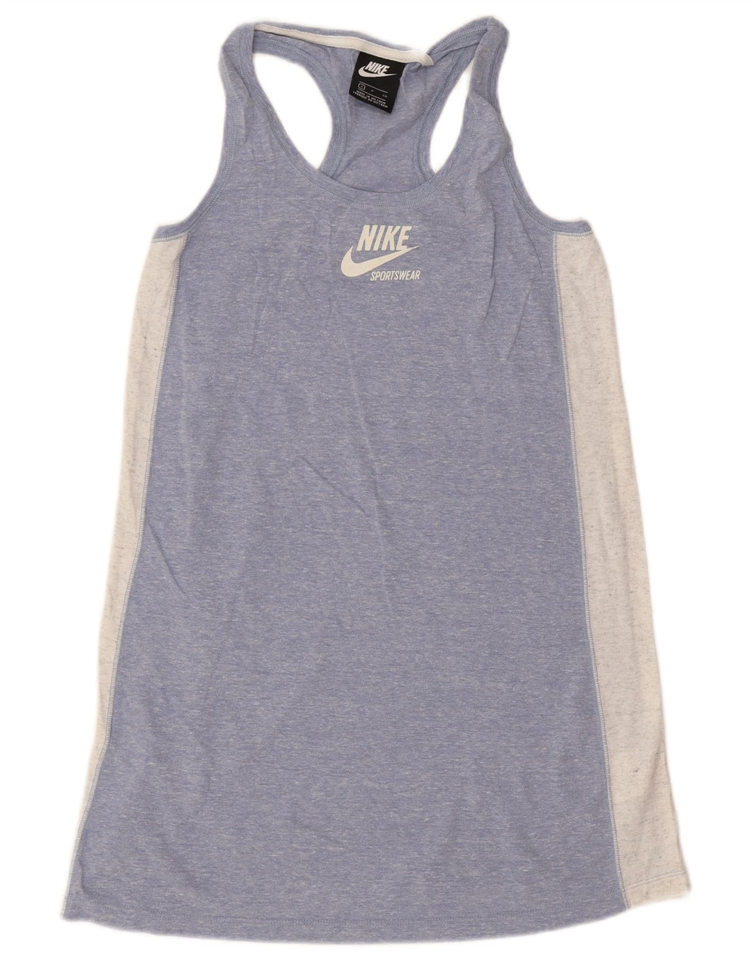 NIKE Robe t-shirt graphique sans manches pour femme UK 10 Petit Bleu Colorblock