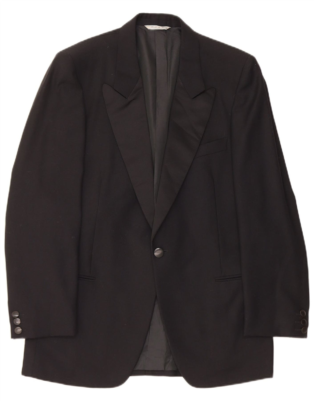 Carieri Veste Blazer 1 Bouton Homme IT 48 Noir Moyen Laine Vierge
