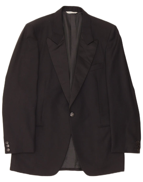 Carieri Veste Blazer 1 Bouton Homme IT 48 Noir Moyen Laine Vierge