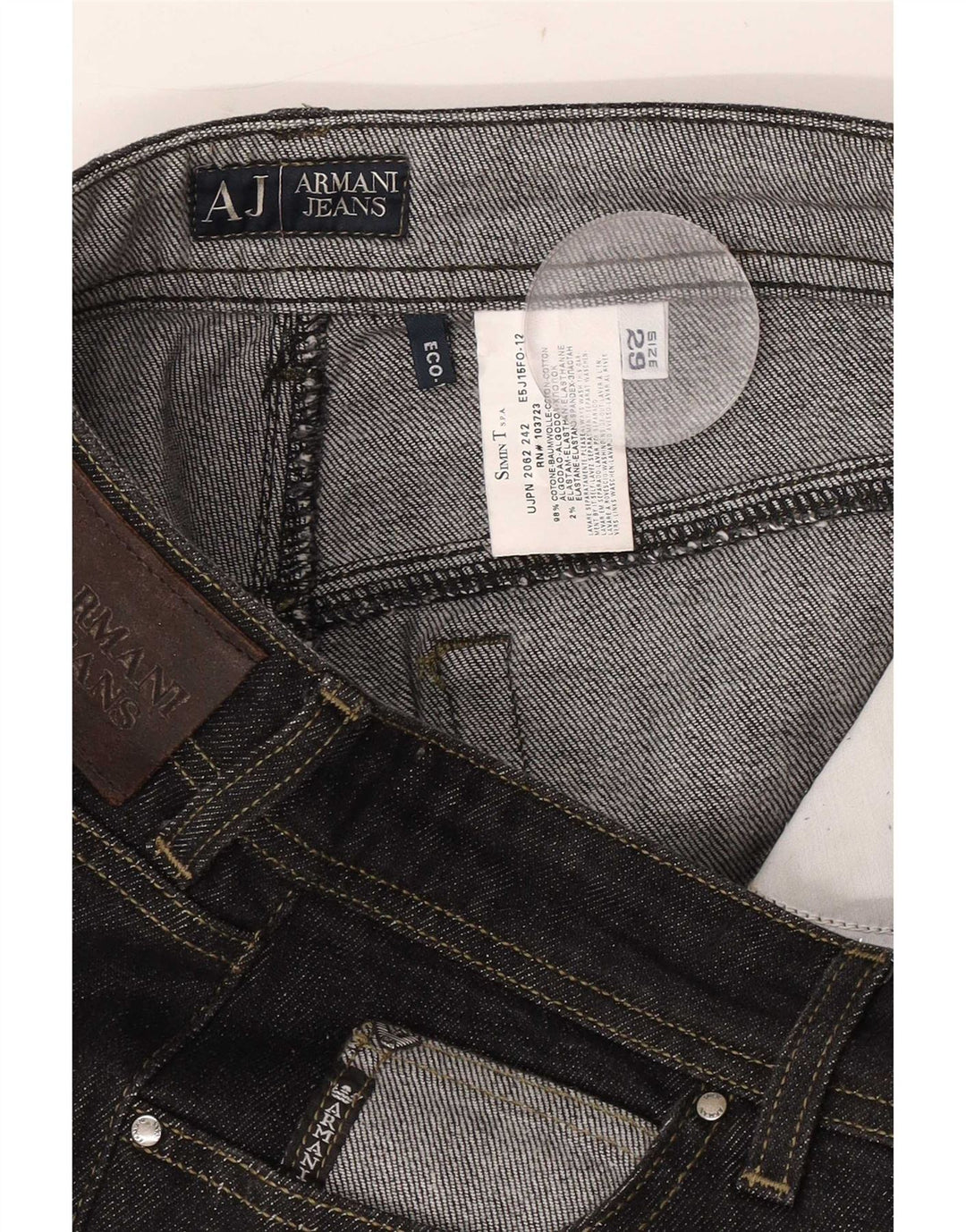 Armani Femme Jean Court W29 L23 Coton Noir