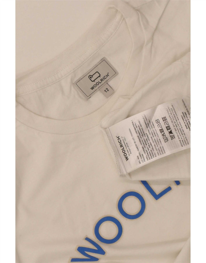 Woolrich T-shirt graphique pour garçon 11-12 ans Blanc Coton