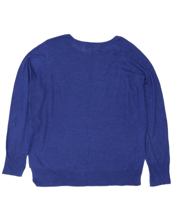 Zara Pull col bateau pour femme UK 14 Bleu moyen Viscose