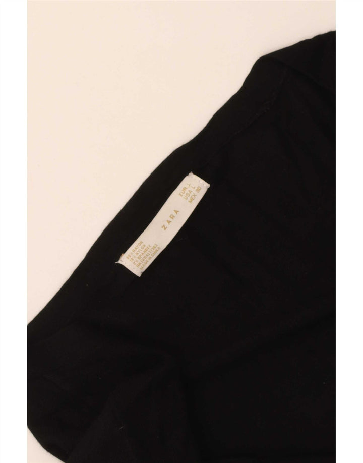 Zara Womens Cardigan Sweater UK 14 Large Rayonne Noire