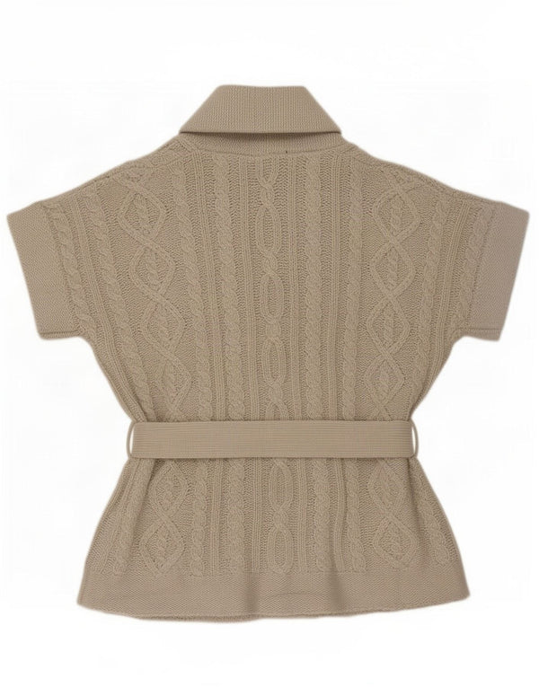 Zara Cardigan à manches courtes pour femme UK 14 Gris moyen Acrylique