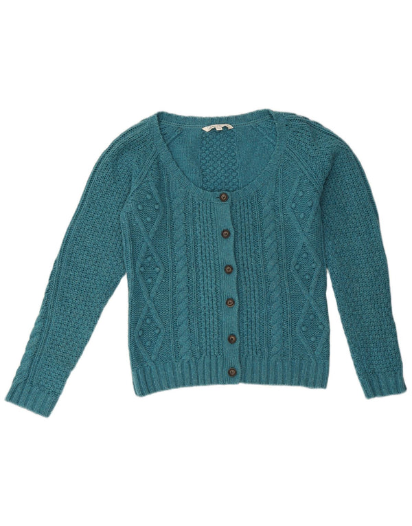 Fat Face Cardigan surdimensionné pour femme UK 10 Petit coton bleu