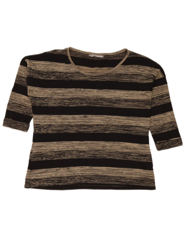 Marks & Spencer Haut surdimensionné à manches 3/4 pour femme UK 10 Petit gris rayé