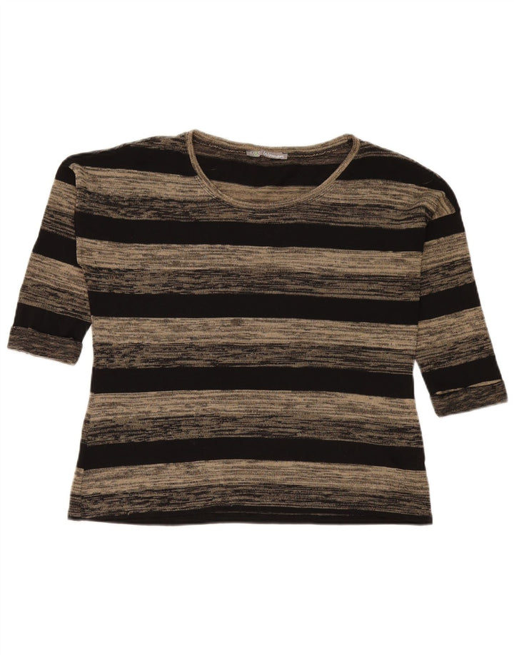 Marks & Spencer Haut surdimensionné à manches 3/4 pour femme UK 10 Petit gris rayé