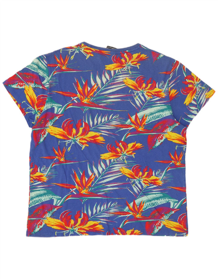 SUPERDRY T-Shirt Graphique Homme 2XL Bleu Floral