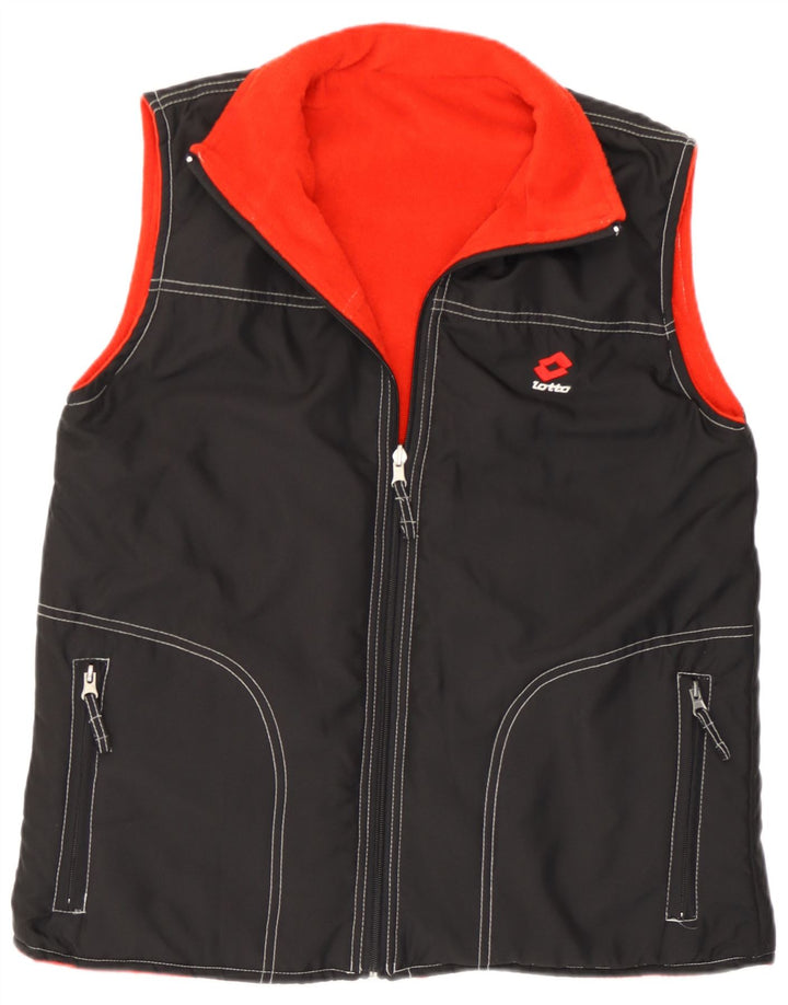 Lotto Gilet réversible en polaire pour homme Small Noir Colorblock Polyester