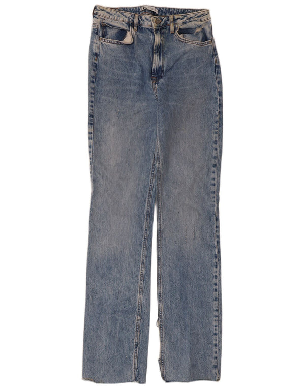 Zara Jean droit taille haute pour femme EU 40 Medium W30 L33 Bleu