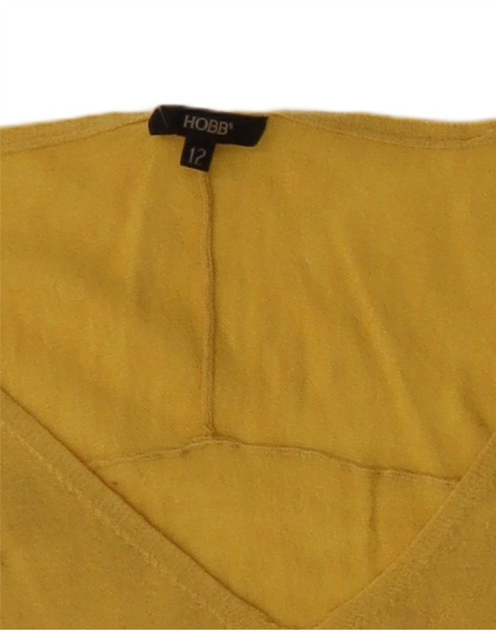 Hobbs Pull col V pour femme UK 12 Laine jaune moyen