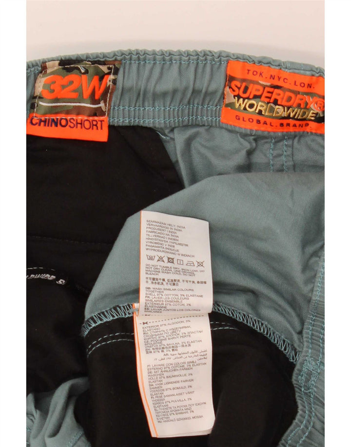 Superdry Short Chino W32 Homme Vert Moyen Coton