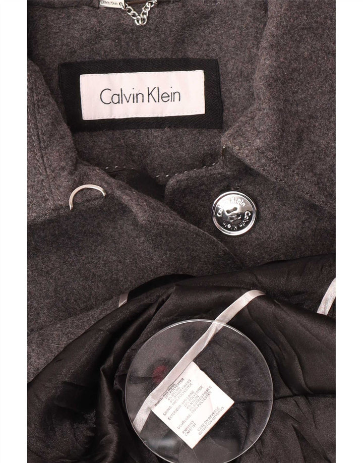 Calvin Klein Trench Femme UK 44 Laine Gris Moyen