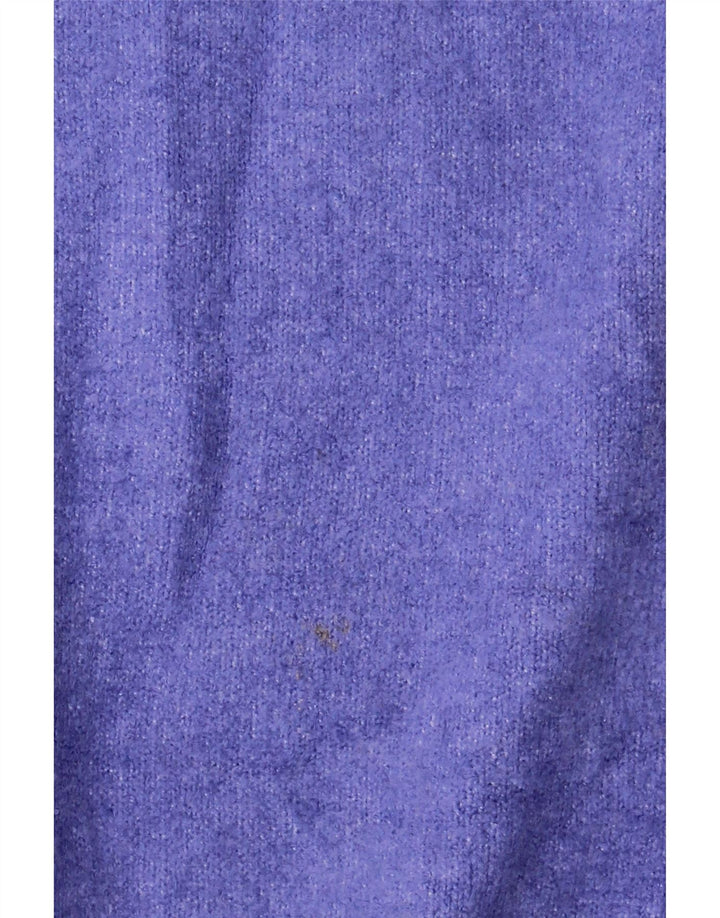 Zara Pull surdimensionné à col roulé pour femme UK 14 Acrylique bleu moyen