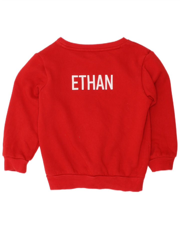 Adidas Sweat-shirt graphique pour garçon 3-4 ans Rouge Coton