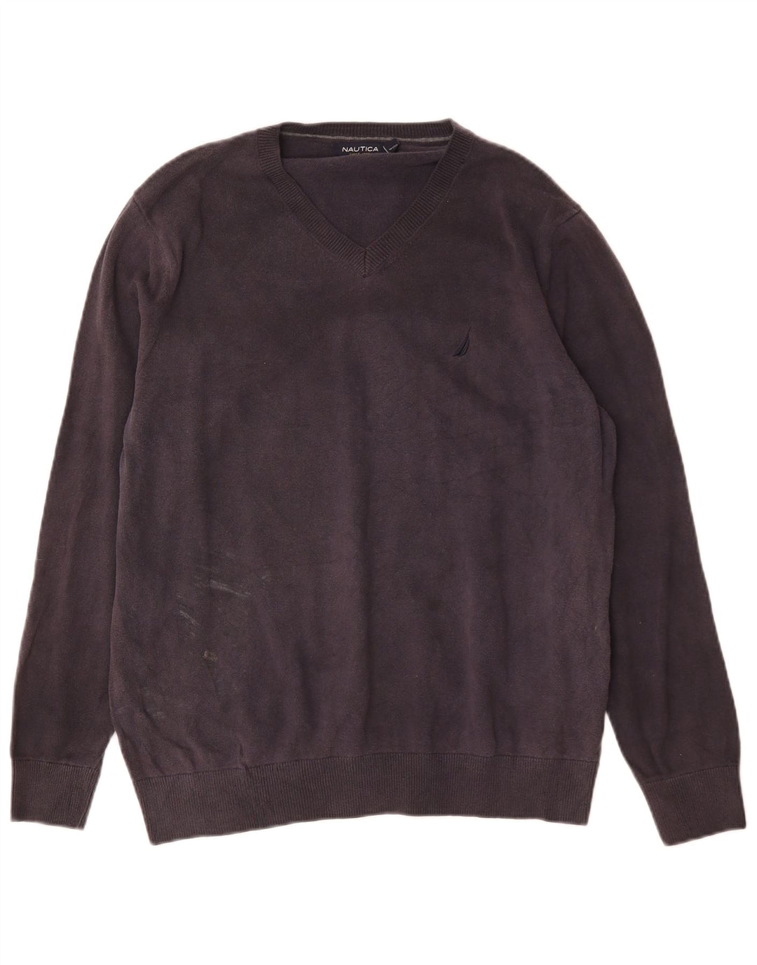 Nautica Pull col V Homme Bleu Marine Moyen Coton