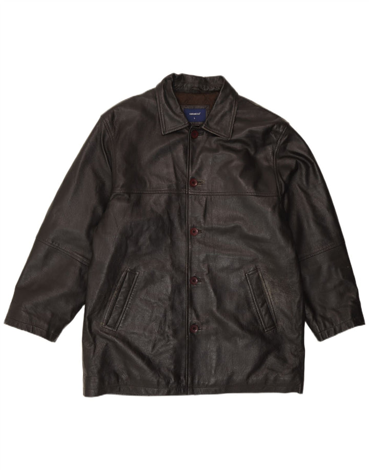 Debenhams Veste en cuir pour homme UK 40 Grand cuir noir