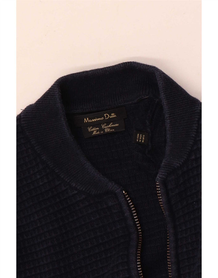 Massimo Dutti Pull Cardigan Homme Bleu Marine Moyen Coton