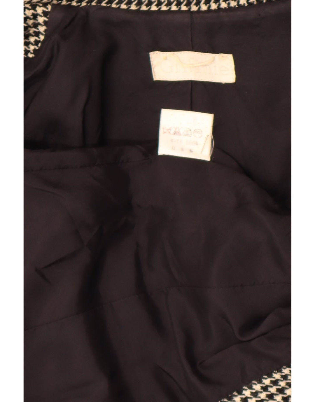 Griffe Veste blazer à 4 boutons pour femme UK 10 Petit pied-de-poule noir